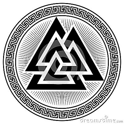 Valknut ancient pagan Nordic Germanic symbol Vector Illustration