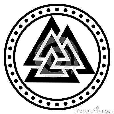 Valknut ancient pagan Nordic Germanic symbol Vector Illustration