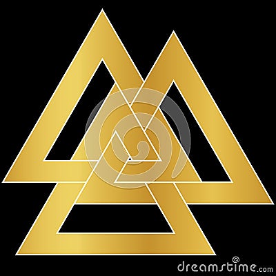 Valknut sacred magical heathen norse symbol Vector Illustration