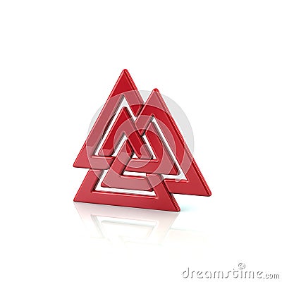 Valknut, red Viking symbol Cartoon Illustration