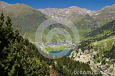 Vall de Nuria Sanctuary, pyrenees, Spain Stock Photo