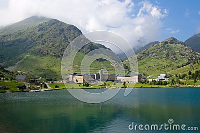 Vall de Nuria Sanctuary Pyrenees, Spain Stock Photo