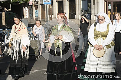 Valladolid Castilla y Leon, Spain: procession of Santiago Editorial Stock Photo