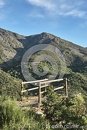 Valle del Ambroz viewpoint, La Chorrera route Stock Photo