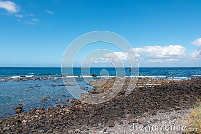 Valle Gran Rey - Panoramic sea view from beach Playa Charco del Conde in Valle Gran Rey, La Gomera Stock Photo
