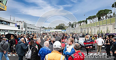 Crowd on starting grid at the motor sport event Editorial Stock Photo