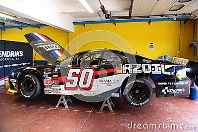 American festival of Rome. Ford Mustang Euro Nascar car in box no people side view Editorial Stock Photo