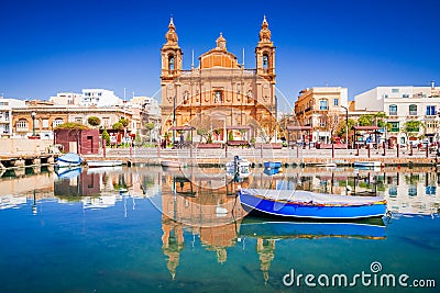 Malta, Msida Marina in Valletta Stock Photo