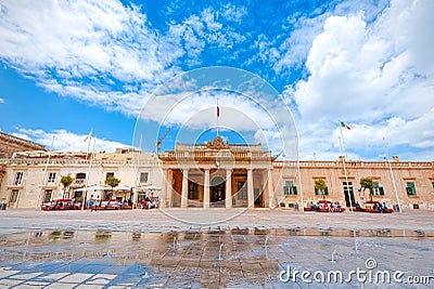 Valletta Town Hall, central square, Malta Stock Photo