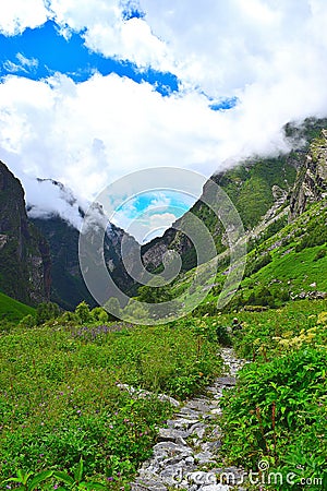 Valley of Flowers National Park, Uttarakhand, India Stock Photo