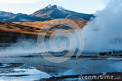 Valley Geysers at El Tatio, northern Chile, Atacama Stock Photo