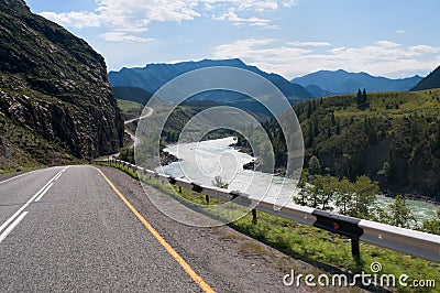 Valley of Katun river in Altai mountains, Russia Stock Photo