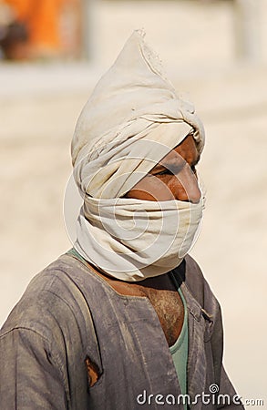 Unidentified man work for excavation of tombs and buried treasure Editorial Stock Photo