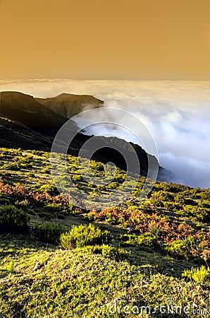 Valley, Lomba de Risco, Plateau of Parque natural Stock Photo