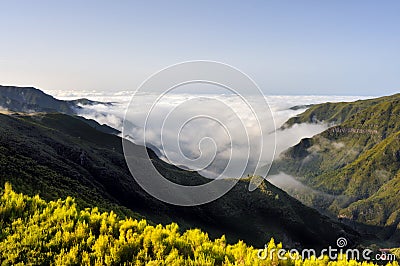 Valley, Lomba de Risco, Plateau of Parque natural Stock Photo