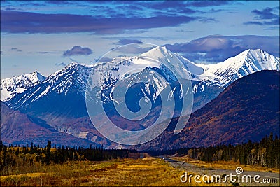 Valley and Mountainside Views, Yukon Territories, Canada Stock Photo