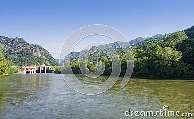 Valley of Olt river Stock Photo