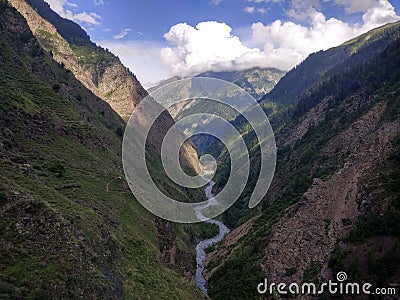 Valley with Ravi river Stock Photo