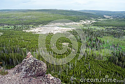 Valley rivers of the Firehole and the Little Firehole Stock Photo