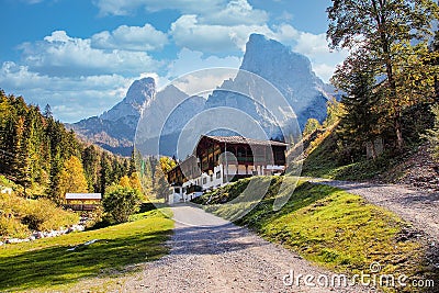 Valley of Scheffau, Wilder Kaiser, Tyrol, Austria. Hiking at Wilder Kaiser Mountains in the Austrian region of Tirol Stock Photo