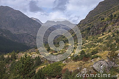 valley in Vall Fosca in the Catalan Pyrenees Stock Photo