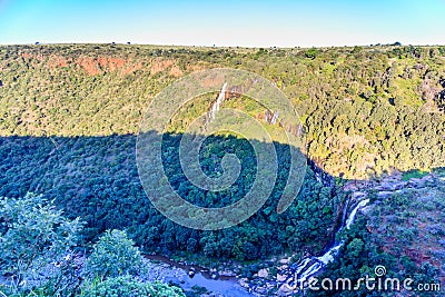 Valley and waterfall Stock Photo