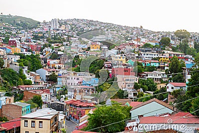 Valparaiso Aerial View Editorial Stock Photo