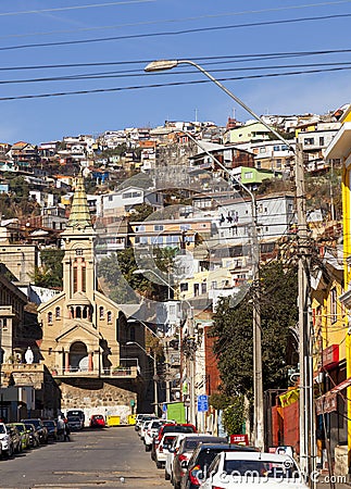 Valparaiso city. Chile Editorial Stock Photo