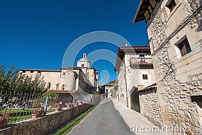 Valpuesta village and ancient monastery, origin of the spanish l Stock Photo
