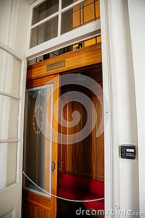 Valtice, Southern Moravia, Czech Republic, 04 July 2021: Castle interior with baroque wooden carved furniture, vintage wooden Editorial Stock Photo