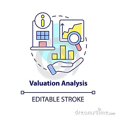 Valuation analysis concept icon Vector Illustration