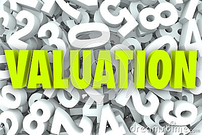 Valuation 3d Word Company Business Value Worth Price Multiples Stock Photo