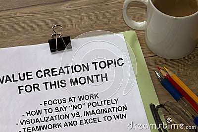 Value Creation Topic Stock Photo