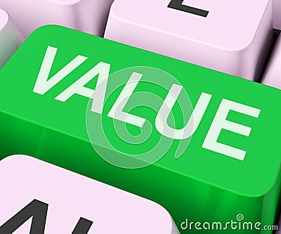 Value Key Shows Importance Or Significance Stock Photo