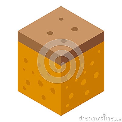 Value party bread icon isometric vector. Crouton cooking party Vector Illustration