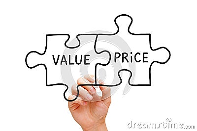 Value Price Puzzle Concept Stock Photo