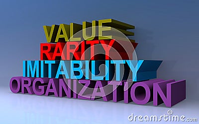 Value rarity imitability organization Stock Photo