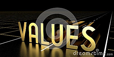 Values concept, road - 3D rendering Stock Photo