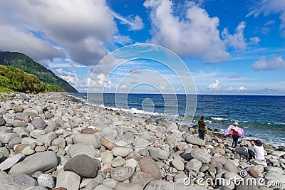 Valugan Boulder Beach in Basco, Batanes Editorial Stock Photo