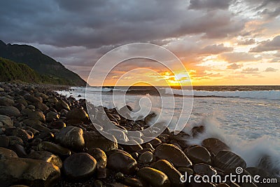 Valugan Boulder Beach in Batanes, Philippines Stock Photo