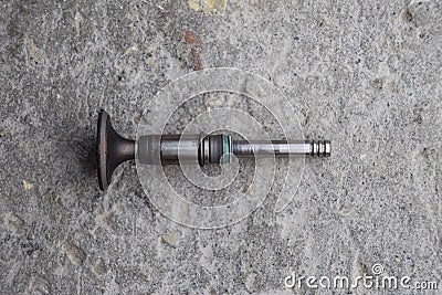 The valve of the engine. Engine part, intake exhaust valve Stock Photo