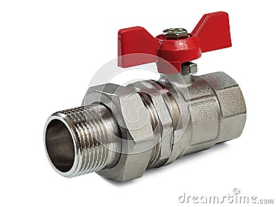 Valve for hot water Stock Photo