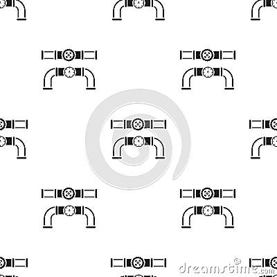 Valve and meter icon in black style isolated on white background. Plumbing pattern stock vector illustration. Vector Illustration