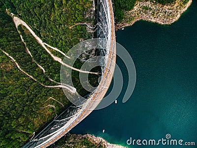 Valvestino Dam in Italy. Hydroelectric power plant. Stock Photo