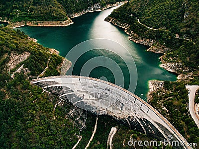 Valvestino Dam in Italy. Hydroelectric power plant. Stock Photo