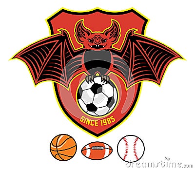 Vampire bat as a sport mascot Vector Illustration