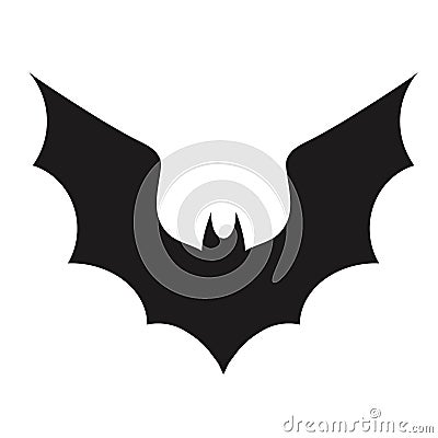 Vampire bat silhouette. Halloween bats decoration, hanging cave flittermouse and scary rearmouse animal, nocturnal holiday night Vector Illustration