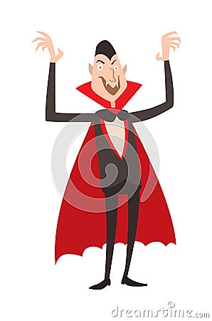 Vampire Dracula Halloween vector illustration. Funny character Vector Illustration