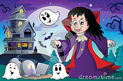 Vampire girl theme image 4 Vector Illustration