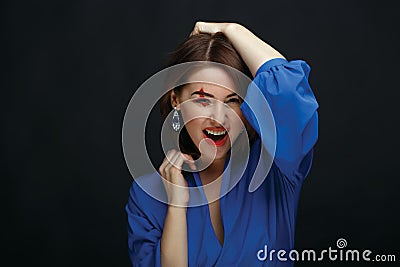 Vampire Halloween Woman portrait. Stock Photo